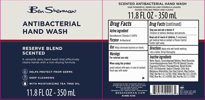 label image - ben sherman hand wash reserve blend bzk 15 350 ml